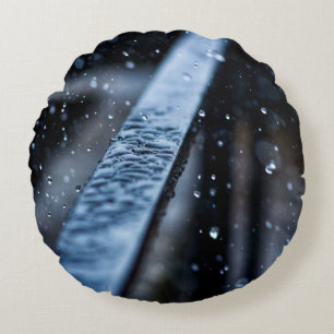 Railing rain wet nature drops round cushion