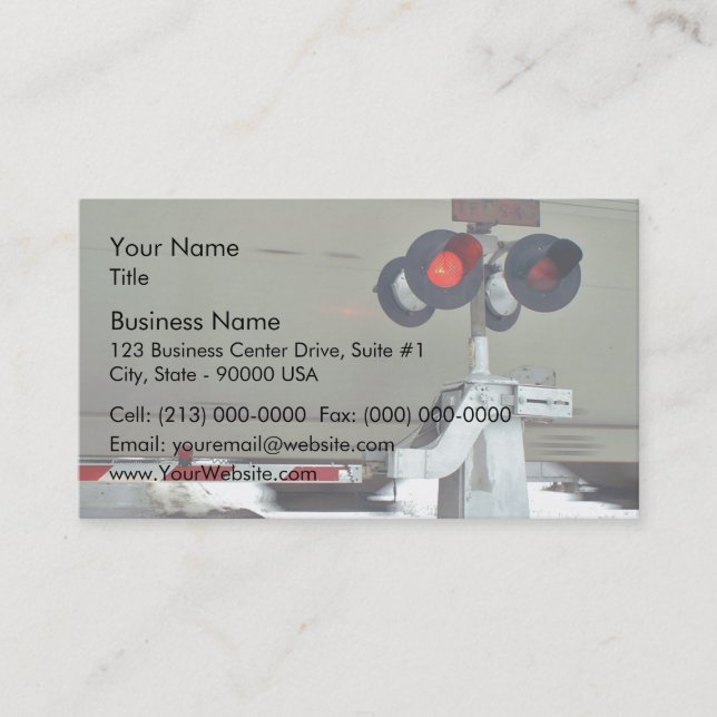 Railroad crossing arm business card (Front)