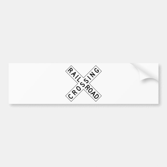Railroad Crossing Bumper Sticker (Front)
