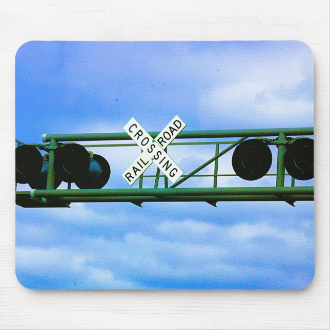Railroad Crossing Cantilever - Inverted Crossbuck Mouse Pad (Front)