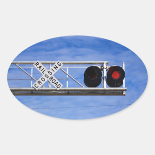 Railroad Crossing Cantilever Oval Sticker