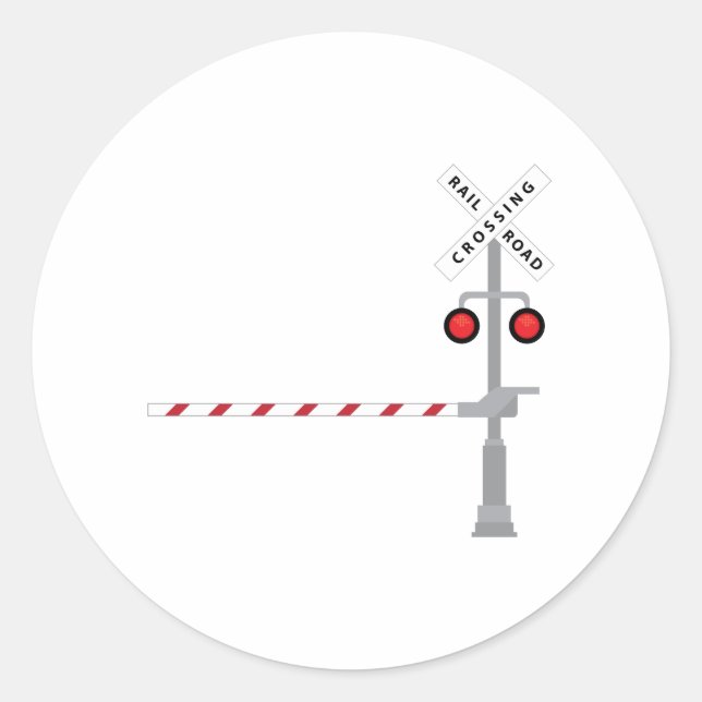 Railroad Crossing Classic Round Sticker (Front)