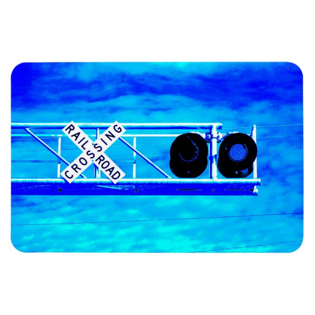 Railroad Crossing Flashers with Blue Lights Magnet (Horizontal)