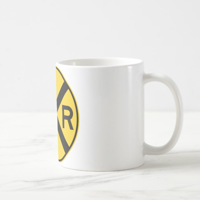 Railroad Crossing Highway Sign Coffee Mug (Right)