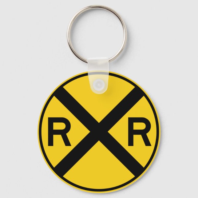 Railroad Crossing Highway Sign Key Ring (Front)