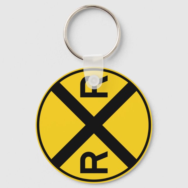 Railroad Crossing Highway Sign Key Ring (Front)