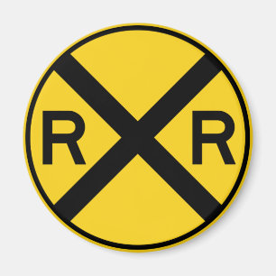 Railroad Crossing Highway Sign Magnet