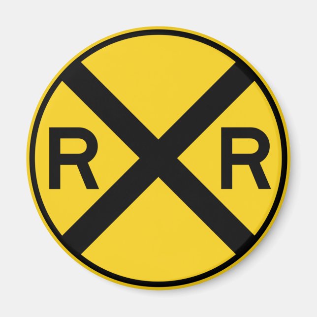 Railroad Crossing Highway Sign Magnet (Front)
