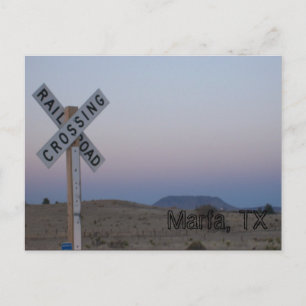 Railroad crossing Marfa, TX Postcard