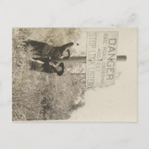 Railroad Crossing Postcard