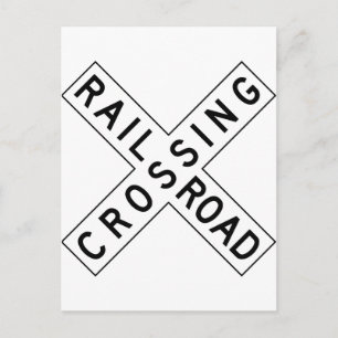 Railroad Crossing Postcard