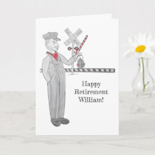Railroad Crossing Retirement Greeting Cards