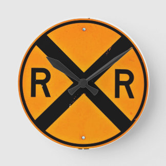 Railroad Crossing Sign Wall Clock