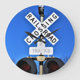 Railroad Crossing Signals With Mechanical Bell Large Clock