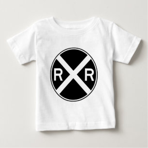 Railroad Crossing Warning Street Sign Train Baby T-Shirt