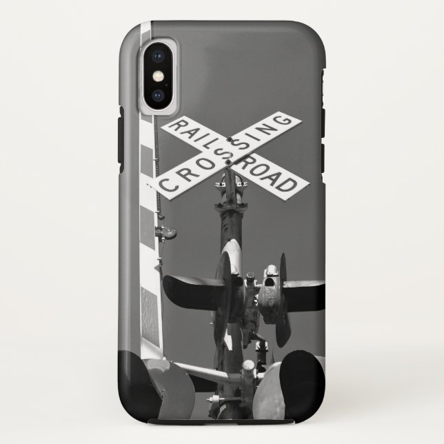 Railroad Crossing With Gate in Monochrome Case-Mate iPhone Case (Back)