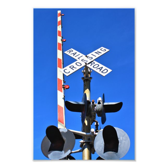 Railroad Crossing With Gate Photo Print (Front)