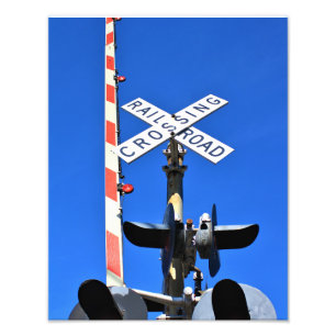 Railroad Crossing With Gate Photo Print
