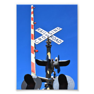 Railroad Crossing With Gate Photo Print