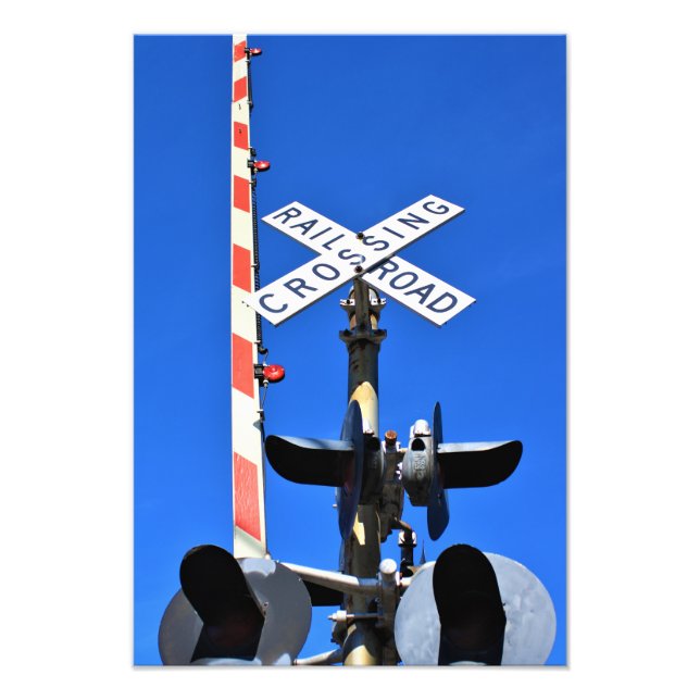 Railroad Crossing With Gate Photo Print (Front)