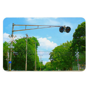 Railroad Crossing With Left Side Signals Magnet