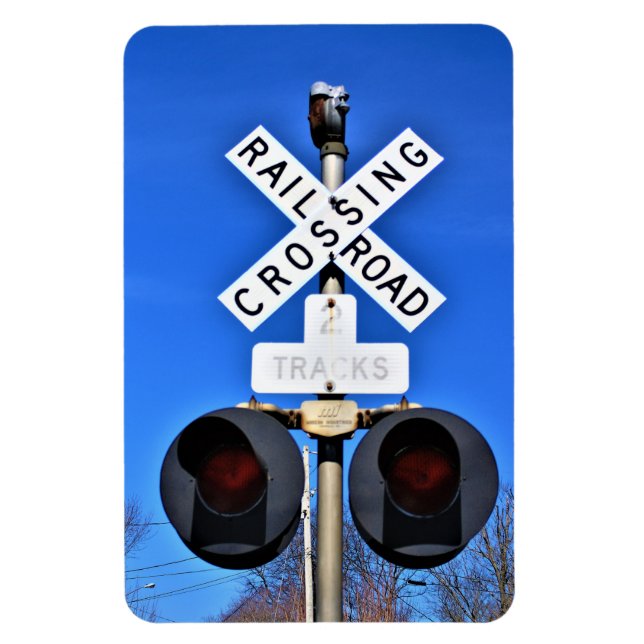 Railroad Crossing With Mechanical Bell Magnet (Vertical)