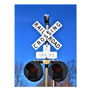 Railroad Crossing With Mechanical Bell Photo Print