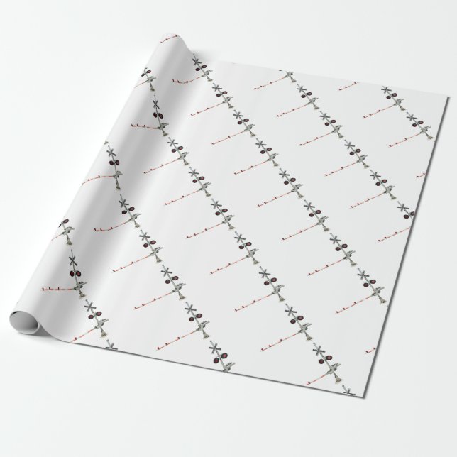 Railroad Crossing Wrapping Paper (Unrolled)