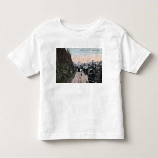 Railroad Depot and Bluffs City, OR Toddler T-Shirt (Front)