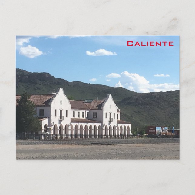Railroad depot - Caliente Postcard (Front)