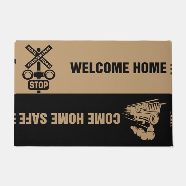  Railroad Door Mats, Trains Front Porch Mat (Front)