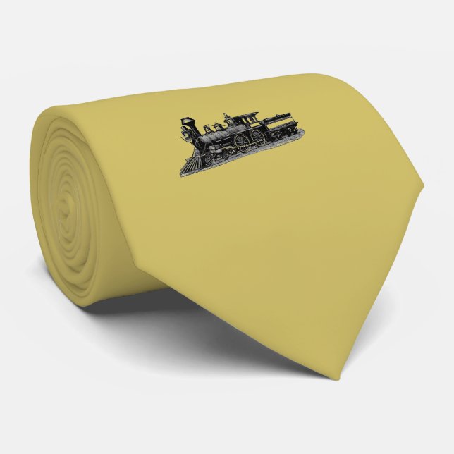 Railroad Engine Mens Tie (Rolled)