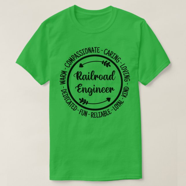 Railroad Engineer Motorman Specialist Career Gift T-Shirt (Design Front)