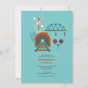 Railroad Engineer Retirement Invitations