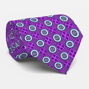 Railroad Geometric Optical Plaid Violet Two-sided Tie