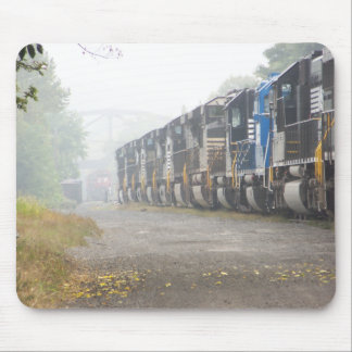Railroad Locomotives In The Mist Mouse Pad