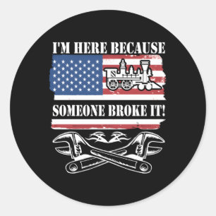 Railroad Mechanic For Classic Round Sticker