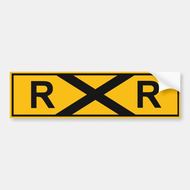 Railroad Sign Bumper Sticker (Front)