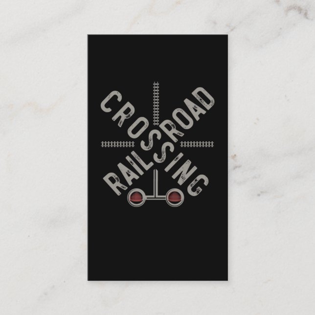 Railroad Sign Locomotive Retro Trainspotter Train Business Card (Front)