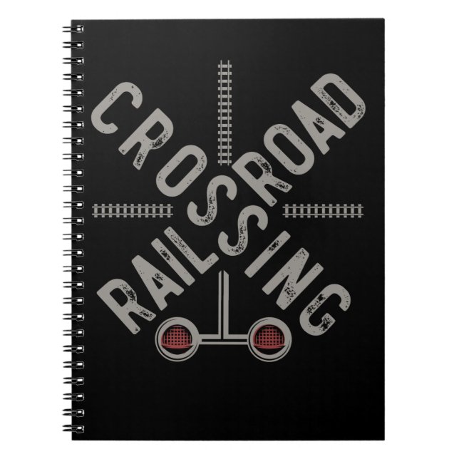 Railroad Sign Locomotive Retro Trainspotter Train Notebook (Front)
