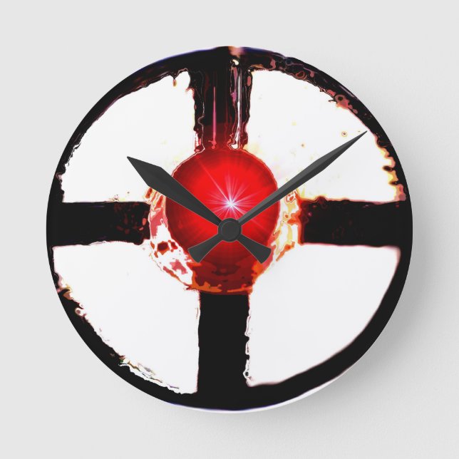 Railroad Signal Wig Wag Round Clock (Front)