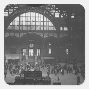 Railroad Station Square Sticker
