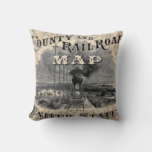 Railroad Throw Pillow (Front)
