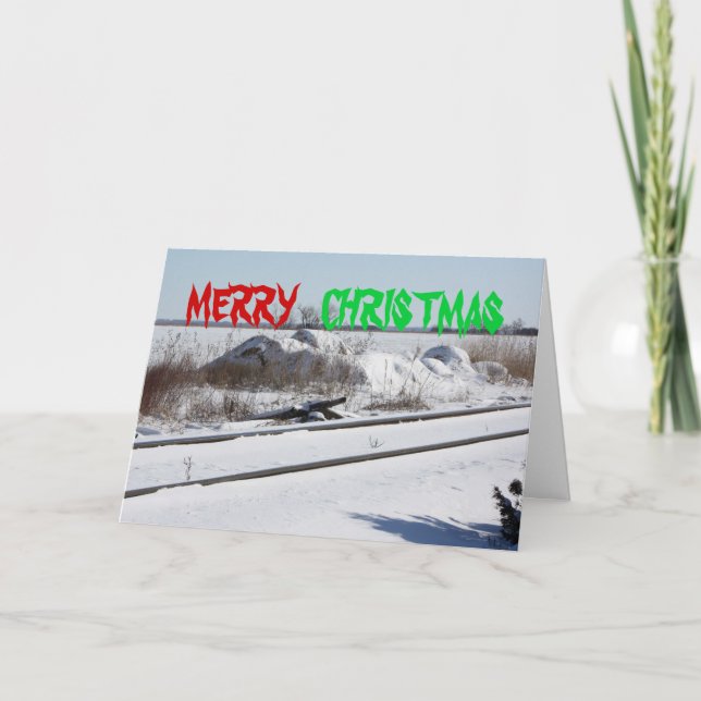 Railroad Track Christmas Card (Front)