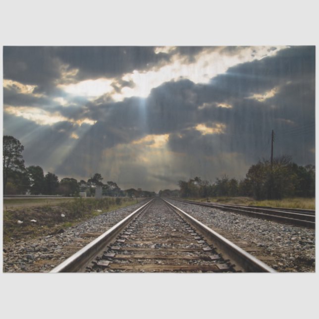 Railroad Tracks 20x30  Decoupage Tissue Paper (Front)