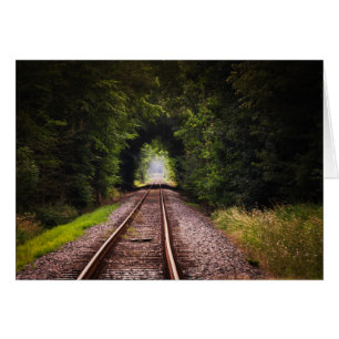 Railroad Tracks Countryside Peaceful Photo Note