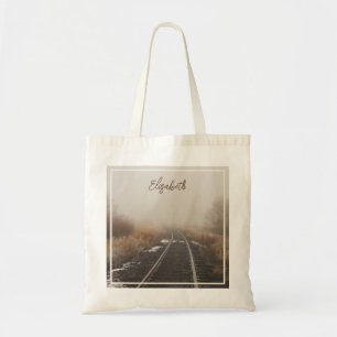 Railroad Tracks Landscape Personalised Tote Bag