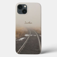 Railroad Tracks Winter Fog Personalised