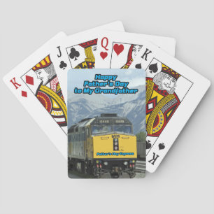 Railroad Train Happy Father's Day Grandfather Playing Cards