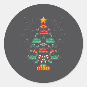 Railroad Train Locomotive Old Train Christmas Tree Classic Round Sticker